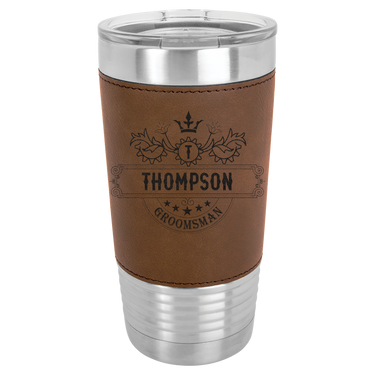 Personalized 20oz Leatherette Groomsmen Tumbler Gift